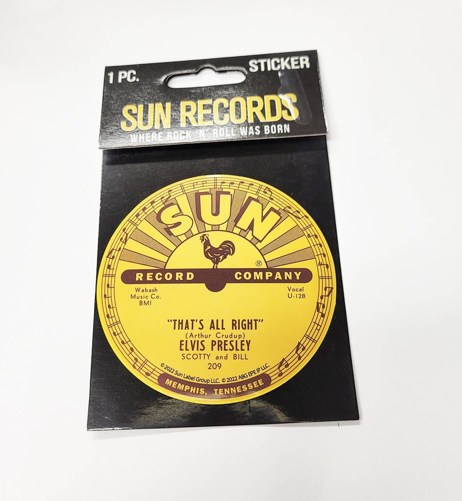 Sun Record Sticker - Elvis That's All Right