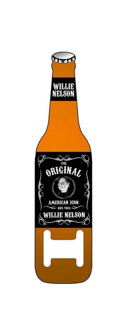 Willie Nelson Bottle Opener and Magnet - Blk & Wht Est