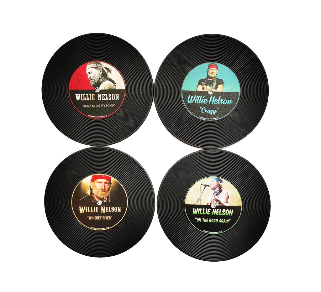 Willie Nelson Coasters - Records - 4pc Set