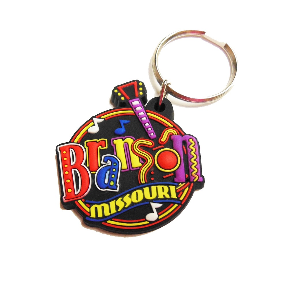 Branson Keychain - Round Neon PVC