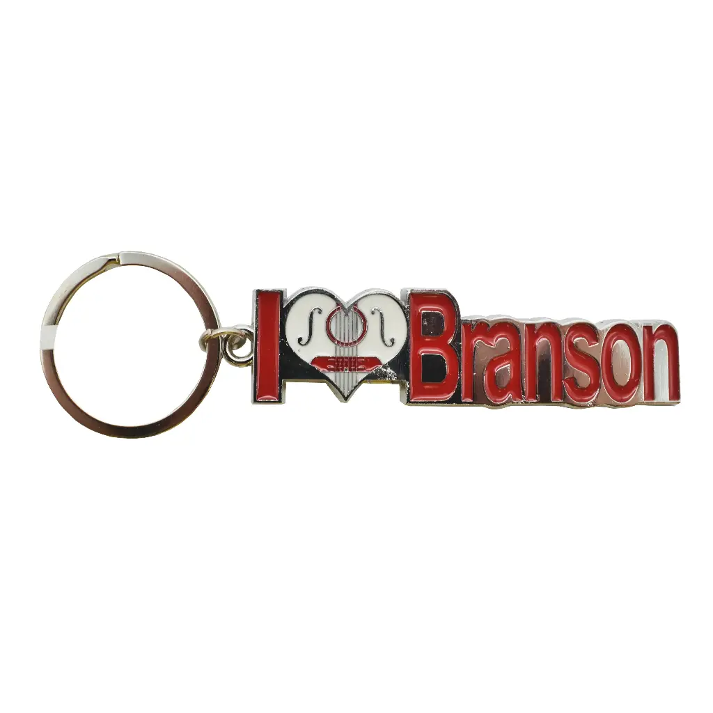 Branson Key Chain - I Heart Guitar