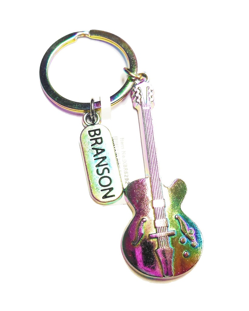 Branson Key Chain - Guitar Rainbow w/Charm