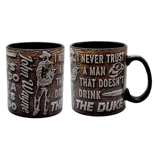 [JW7049] John Wayne Mug - Leather Embossed