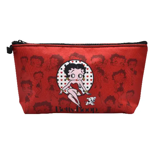 [BB6959] Betty Boop Makeup Bag - Red Silhouettes