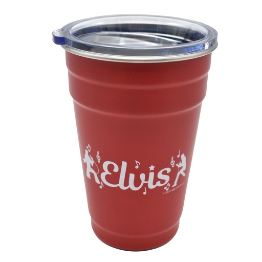 [E9121] Elvis Pint Cup - Red Solo with Lid