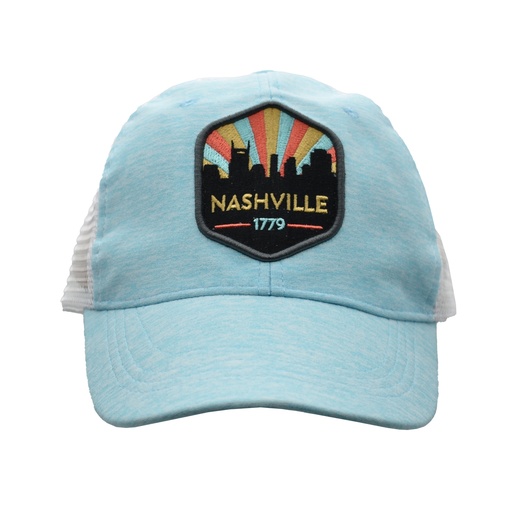 [N7084] Nashville Cap/Trucker Hat - Skyline Patch Blue