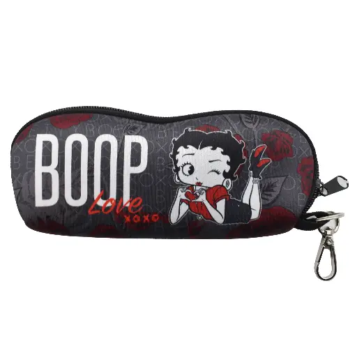 [BB7121] Betty Boop Glasses Case - Red Roses XOXO