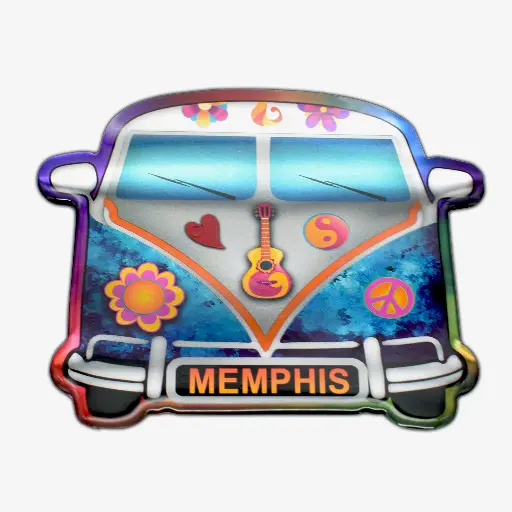 [M7125] Memphis Sticker - Hippy Van Puffy