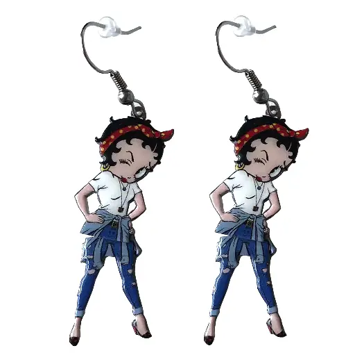 [BB7122] Betty Boop Earrings - Bandana