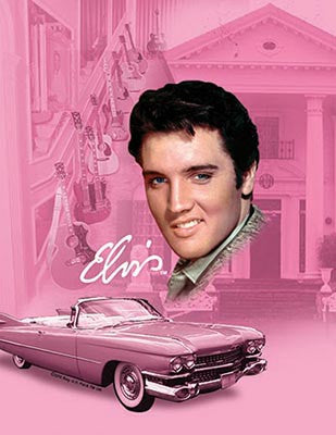 [E8501] Elvis Sign - Pink With Guitars