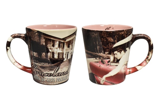 [E8512PNK] Elvis Mug - Car/Graceland Pink