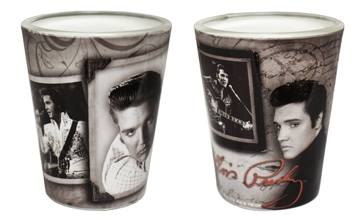 [E8528] Elvis Shot Glass - Frames With Letter