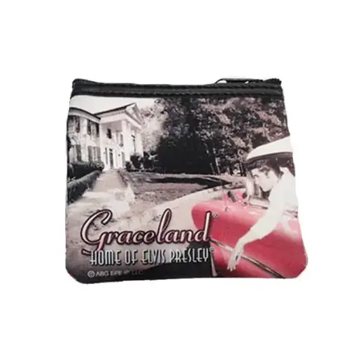 [E8586] Elvis Key Chain/Coin Purse - In Car At Graceland