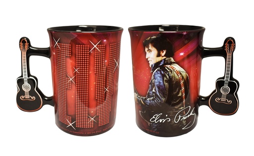 [E8605] Elvis Mug - '68 Name In Lights w/Guitar Handle