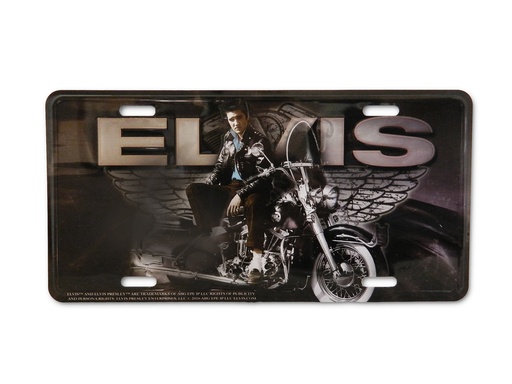 [E8635] Elvis License Plate - Motorcycle With Wings