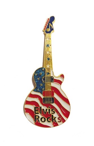 [E8714] Elvis Magnet - Guitar Flag Rocks