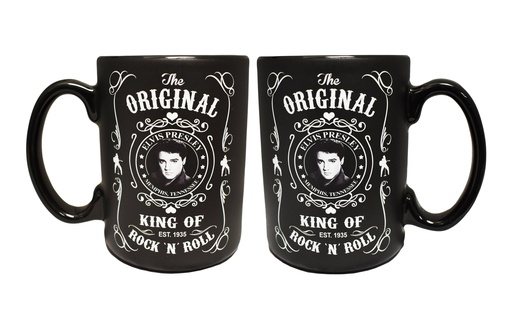 [E8747] Elvis Mug - Blk & Wht Est.