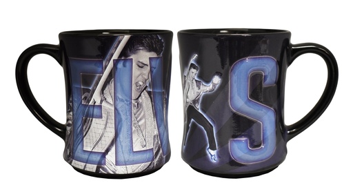 [E8835] Elvis Mug - Blue Suede Shoes Embossed