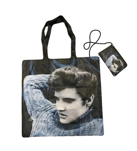 [E8854] Elvis Bag with Pouch - Blue Sweater - 12pc Set