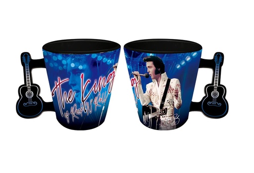 [E8865] Elvis Shot Glass - The King Blue Guitar With Guitar Handle