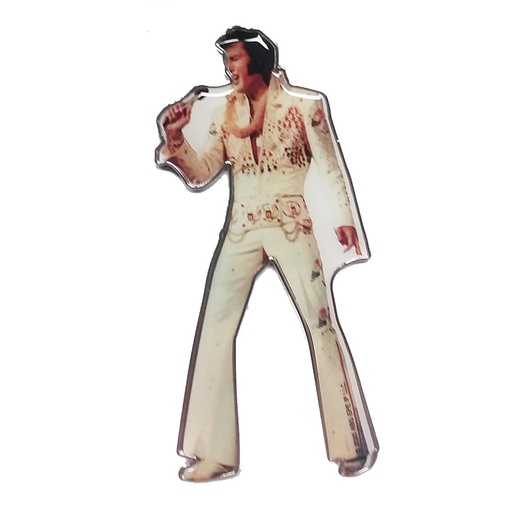 [E8872] Elvis Magnet - Diecut Metal White