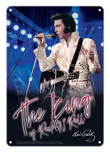 [E8887] Elvis Sign - The King Blue With White Jumpsuit