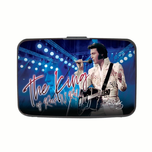 [E8890] Elvis Card Case - The King Blue With White Jump - 12pc Set