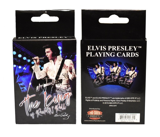 [E8893] Elvis Playing Cards - The King Blue With White Jumpsuit