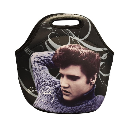 [E8911] Elvis Lunch Bag - Blue Sweater w/ Zipper