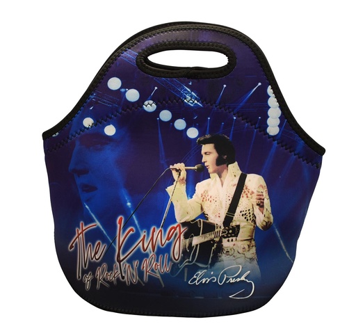 [E8912] Elvis Lunch Bag - The King Blue w/Zipper