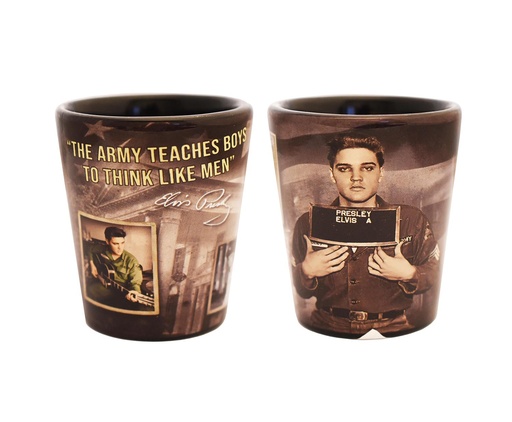 [E8924] Elvis Shot Glass - Army Photos