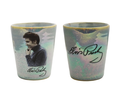 [E8984] Elvis Shot Glass - Glazed Blue Sweater