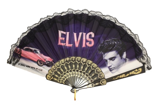 [E9024] Elvis Hand Fan - Pink Caddy