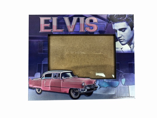 [E9028] Elvis Picture Frame - Pink Caddy - Metallic