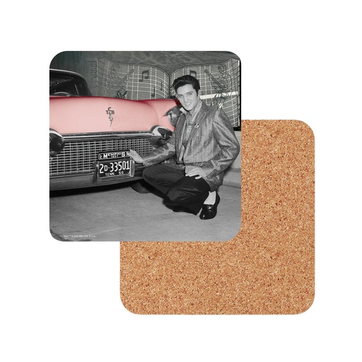 [E9040] Elvis Coasters - In Front Of Car - 6pc Set