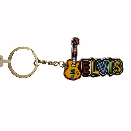 [E9047] Elvis Key Chain - Guitar Lettering PVC