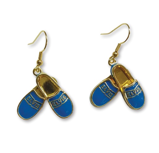 [E9071] Elvis Earrings Blue Suede Shoes