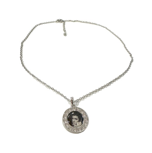 [E9091] Elvis Necklace - Blk & Wht With Stones