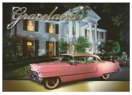 [EMSP2135] Elvis Postcards - Graceland With Cadillac - Pack of 50