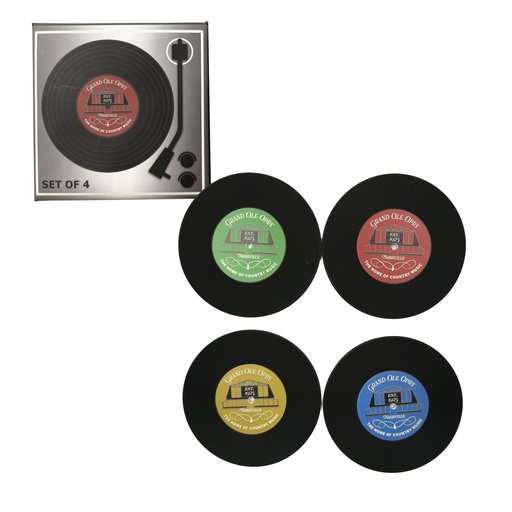 [G6916] Grand Ole Opry Coasters - Records - 4pc Set