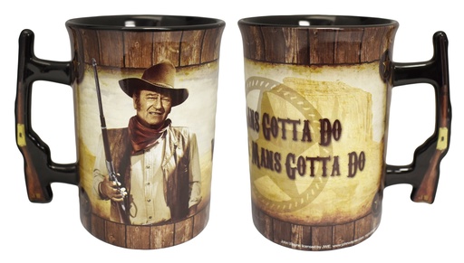 [JW5252] John Wayne Mug - Rifle Handle Man's Gotta