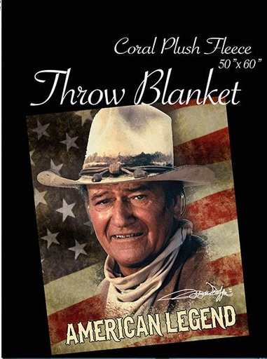 [JW5274] John Wayne Throw Blanket - American Legend