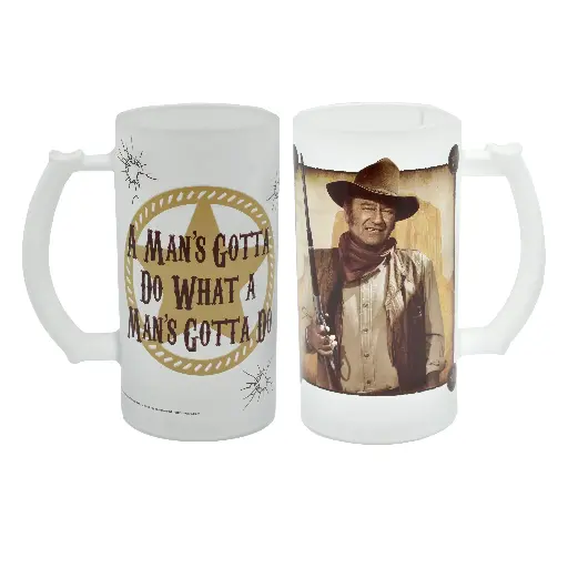 [JW5780] John Wayne Stein Set - Man's Gotta Do - 16 Oz