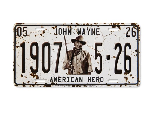 [JW5808] John Wayne License Plate - 1907