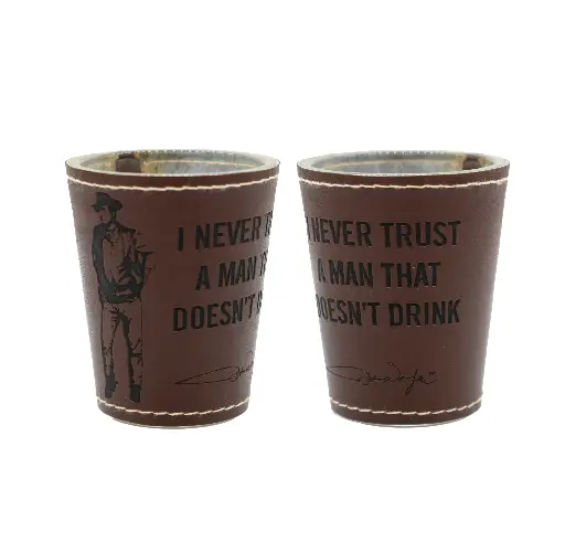 [JW5896] John Wayne Shot Glass - Leather