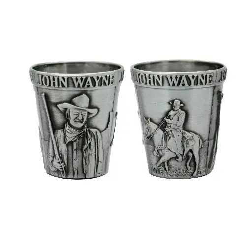 [JW6296] John Wayne Shot Glass - Pewter