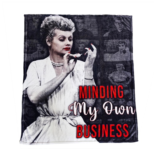 [L6647] Lucy Throw Blanket - Minding My Own Business