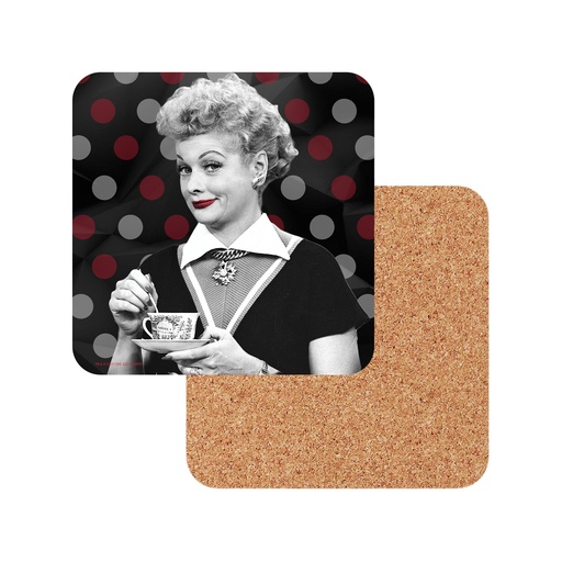 [L6786] Lucy Coaster - Black & Red - 6pc Set