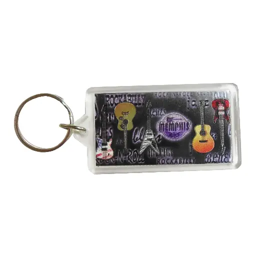 [M4850] Memphis Key Chain - Metallic Guitars