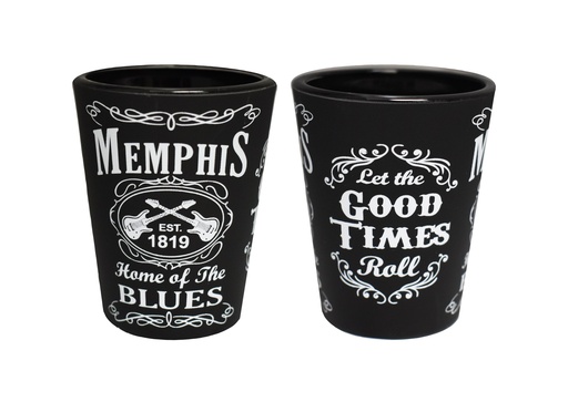 [M5240] Memphis Shot Glass - Blk & Wht Est.